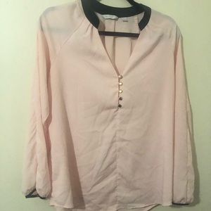 New York & Company pink and black blouse